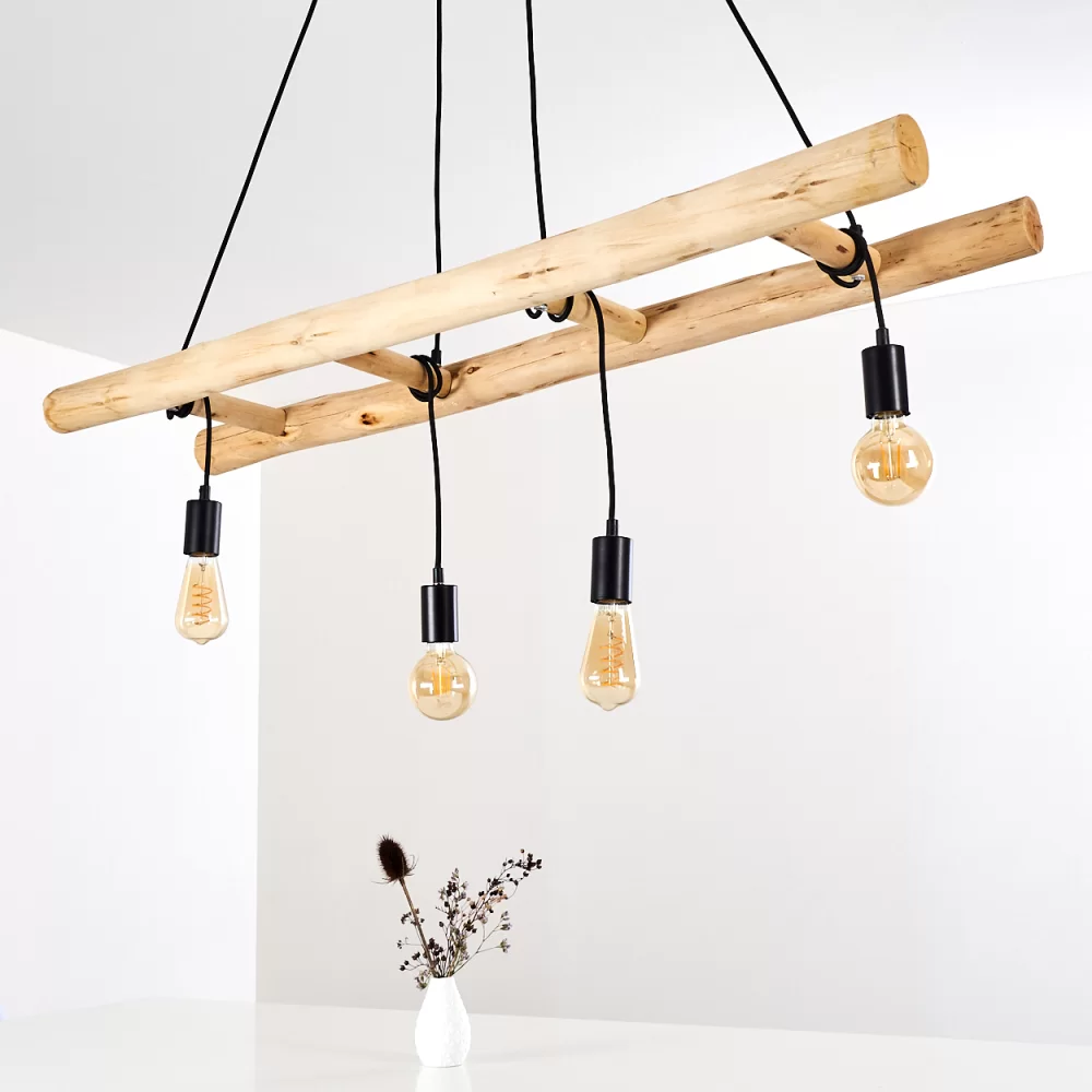 Lustre Echelle Bois
