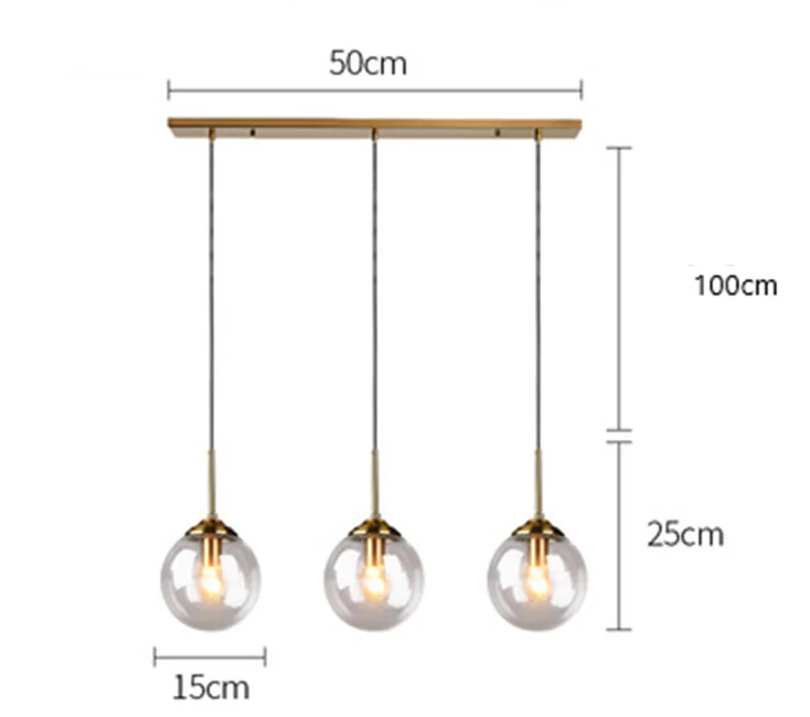 Lustre Globe Verre Vintage