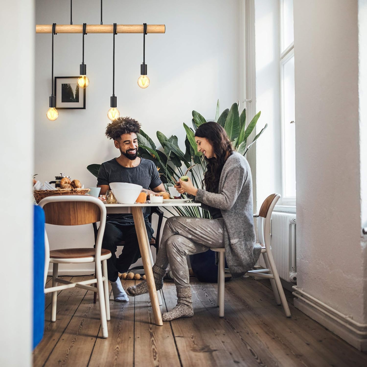 Lustre Industriel Bois