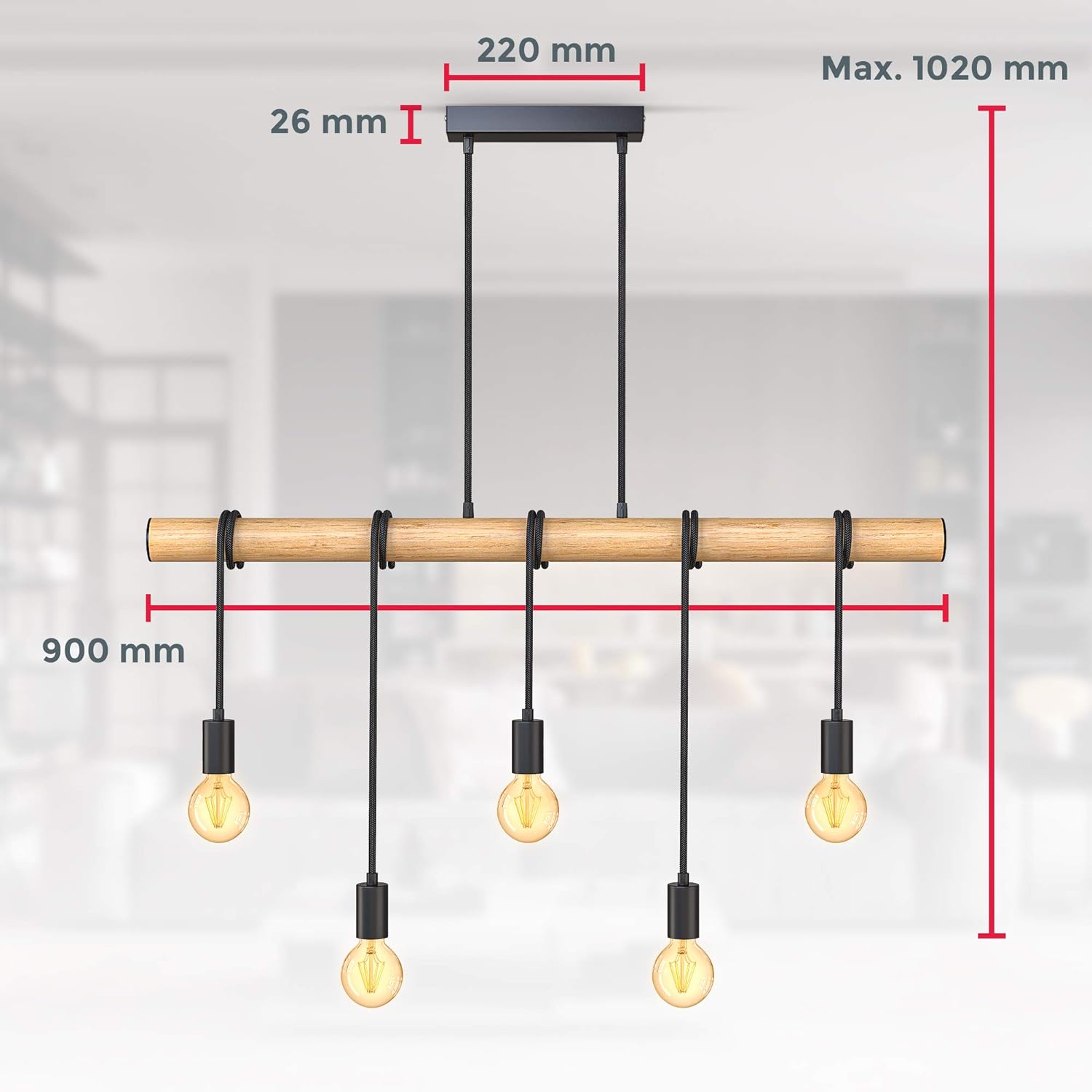 Lustre Industriel Bois