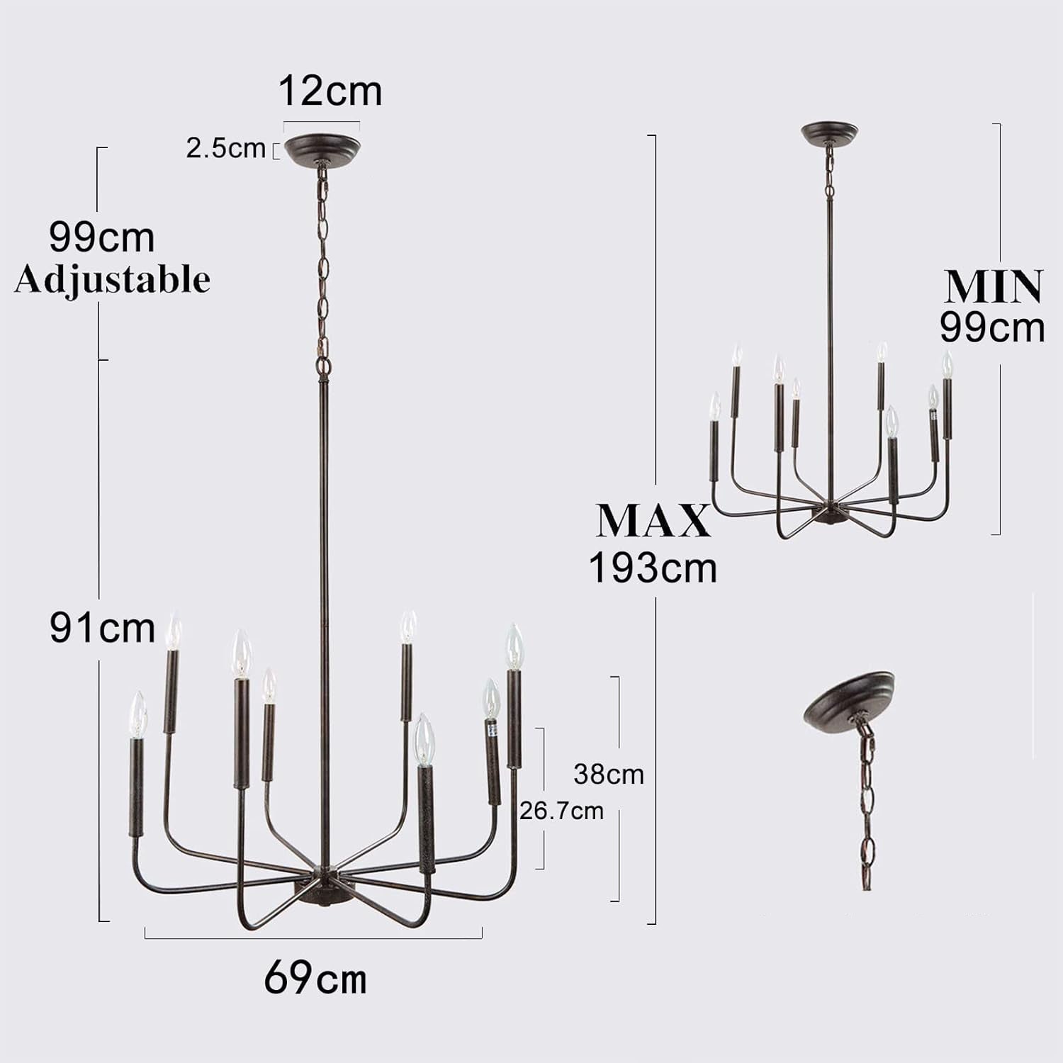 Lustre Industriel Chandelier
