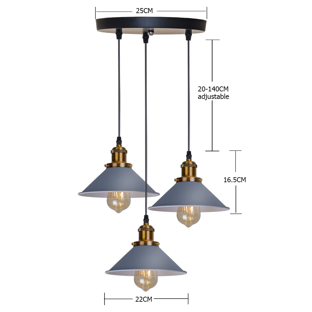 Lustre Industriel Gris