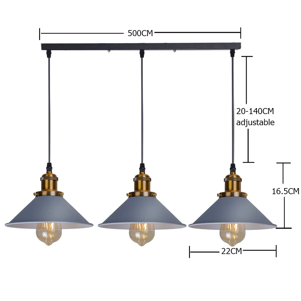 Lustre Industriel Gris