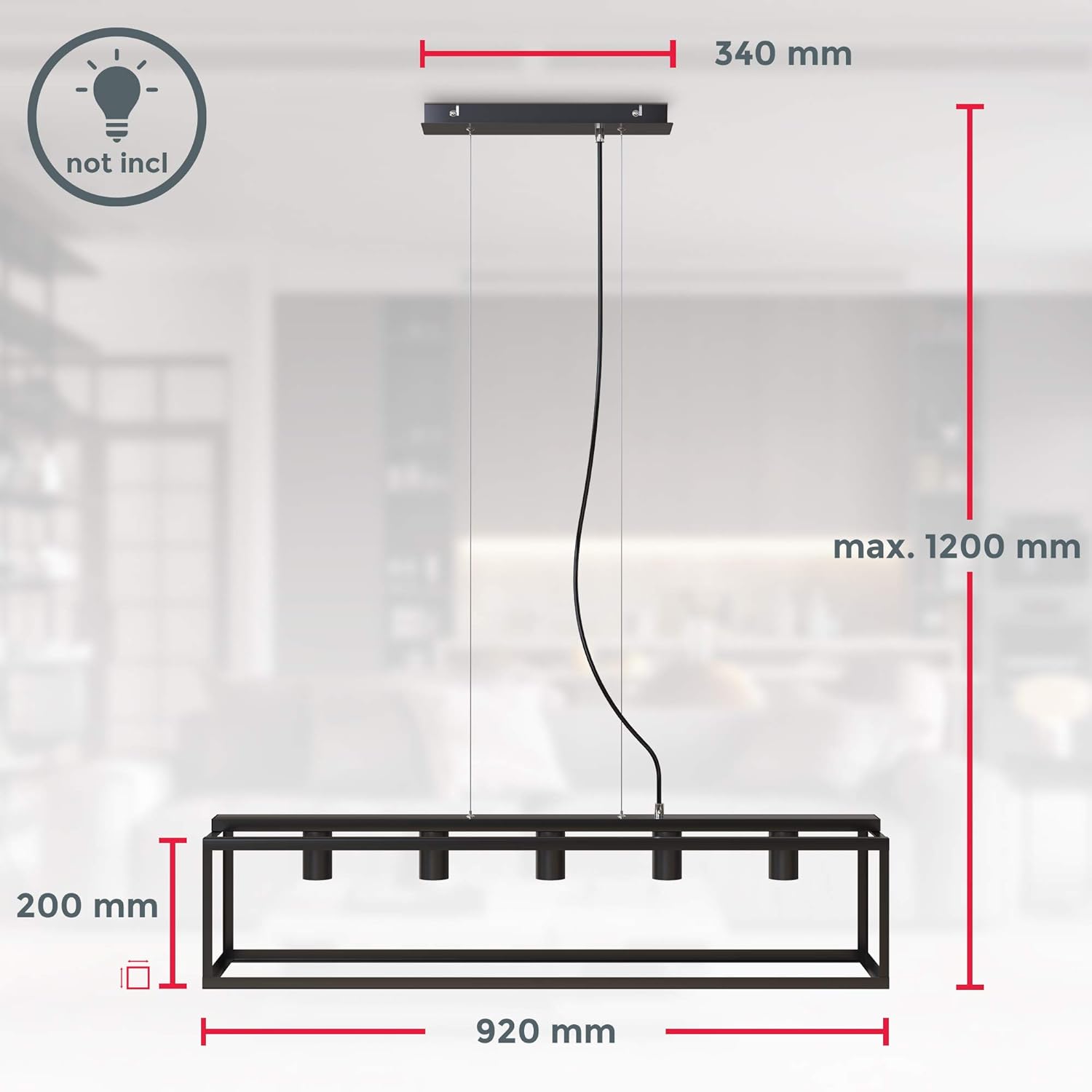 Lustre Industriel Rectangulaire