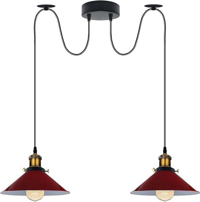 Lustre Industriel Rouge