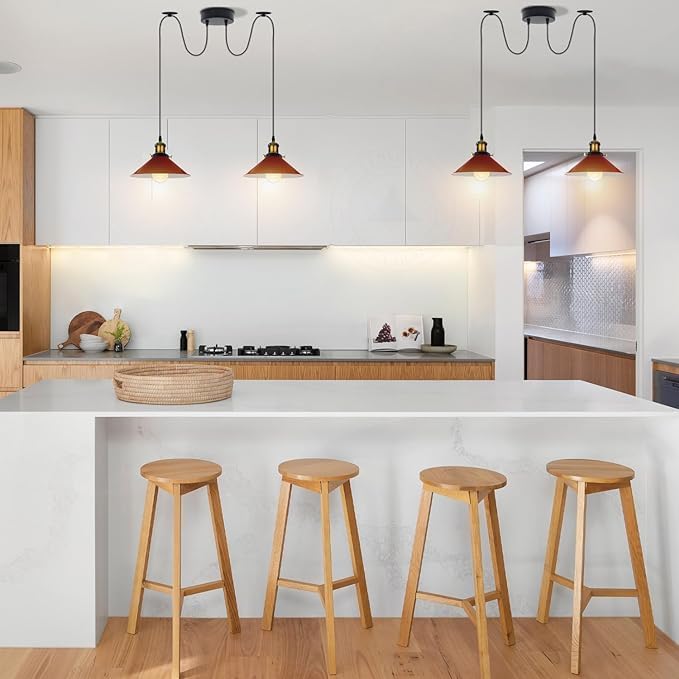 Lustre Industriel Rouge