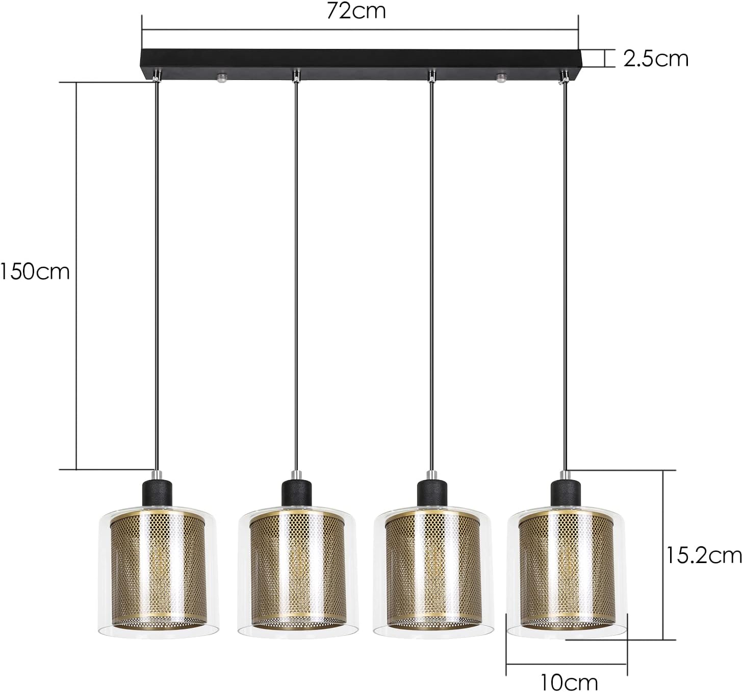 Lustre Industriel Verre