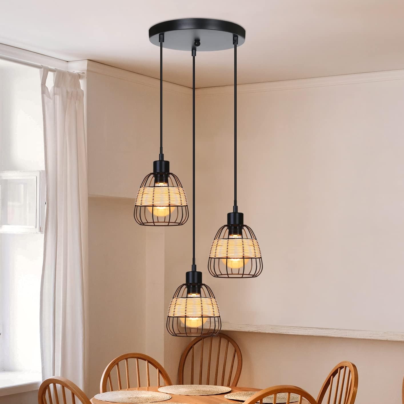 Lustre Rotin Industriel