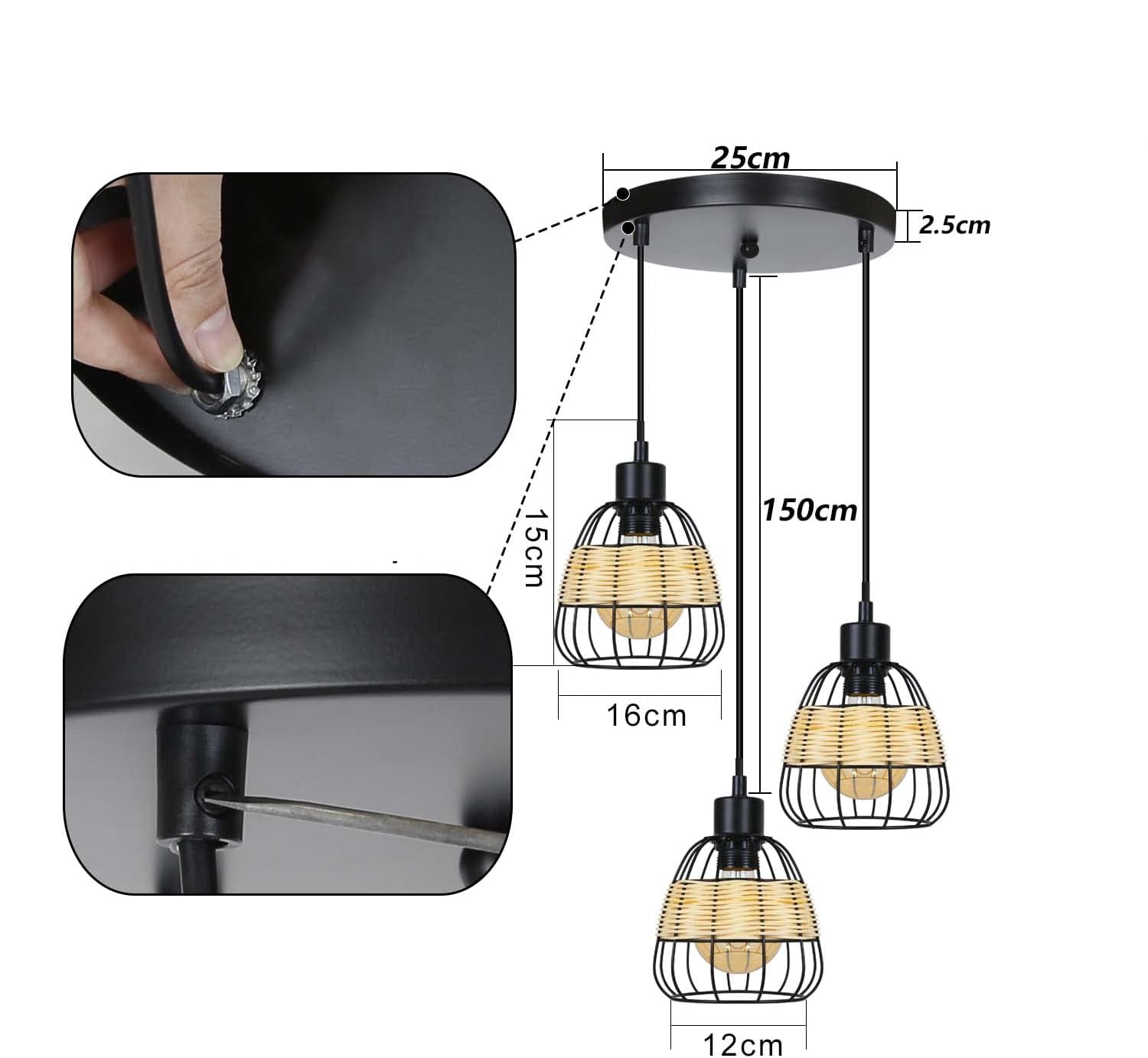 Lustre Rotin Industriel