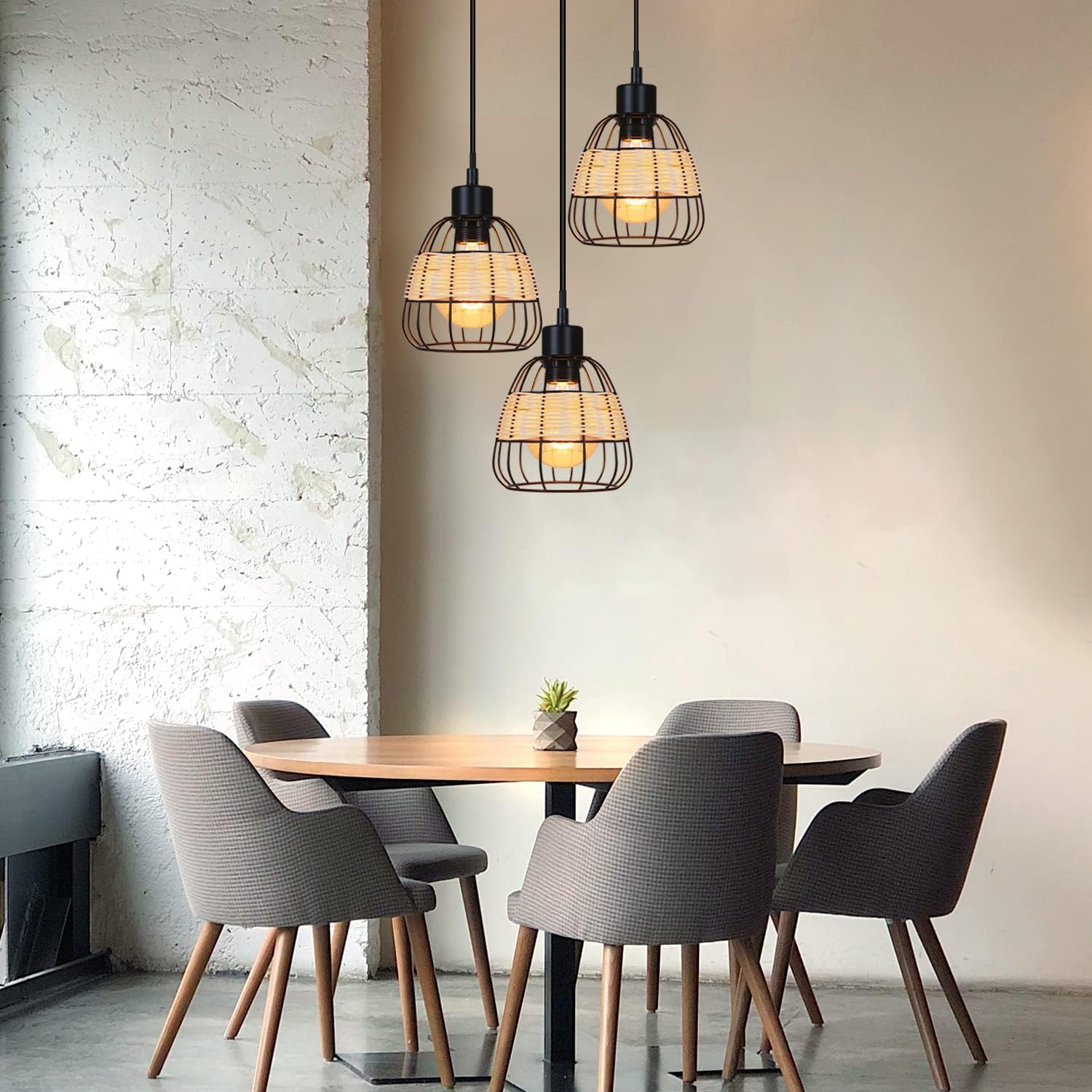 Lustre Rotin Industriel