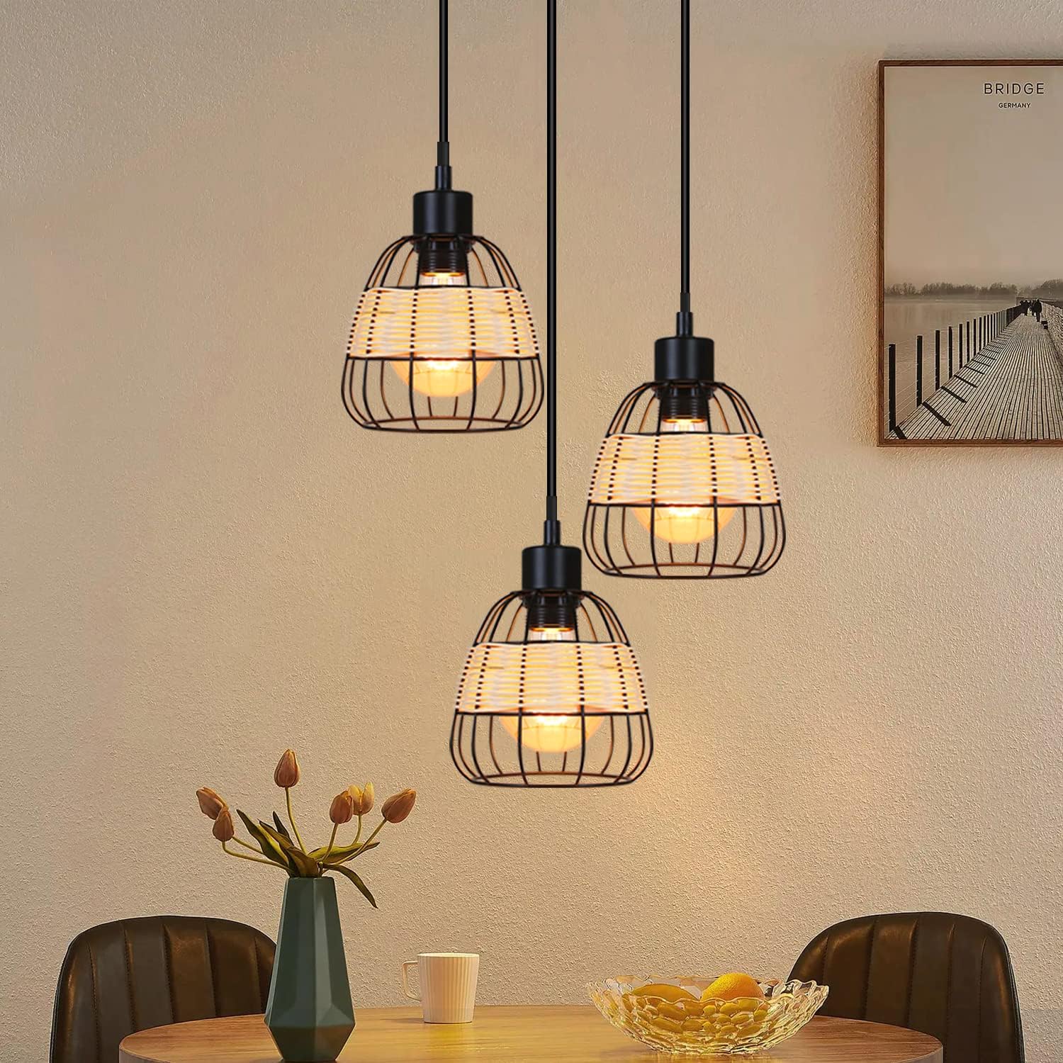 Lustre Rotin Industriel