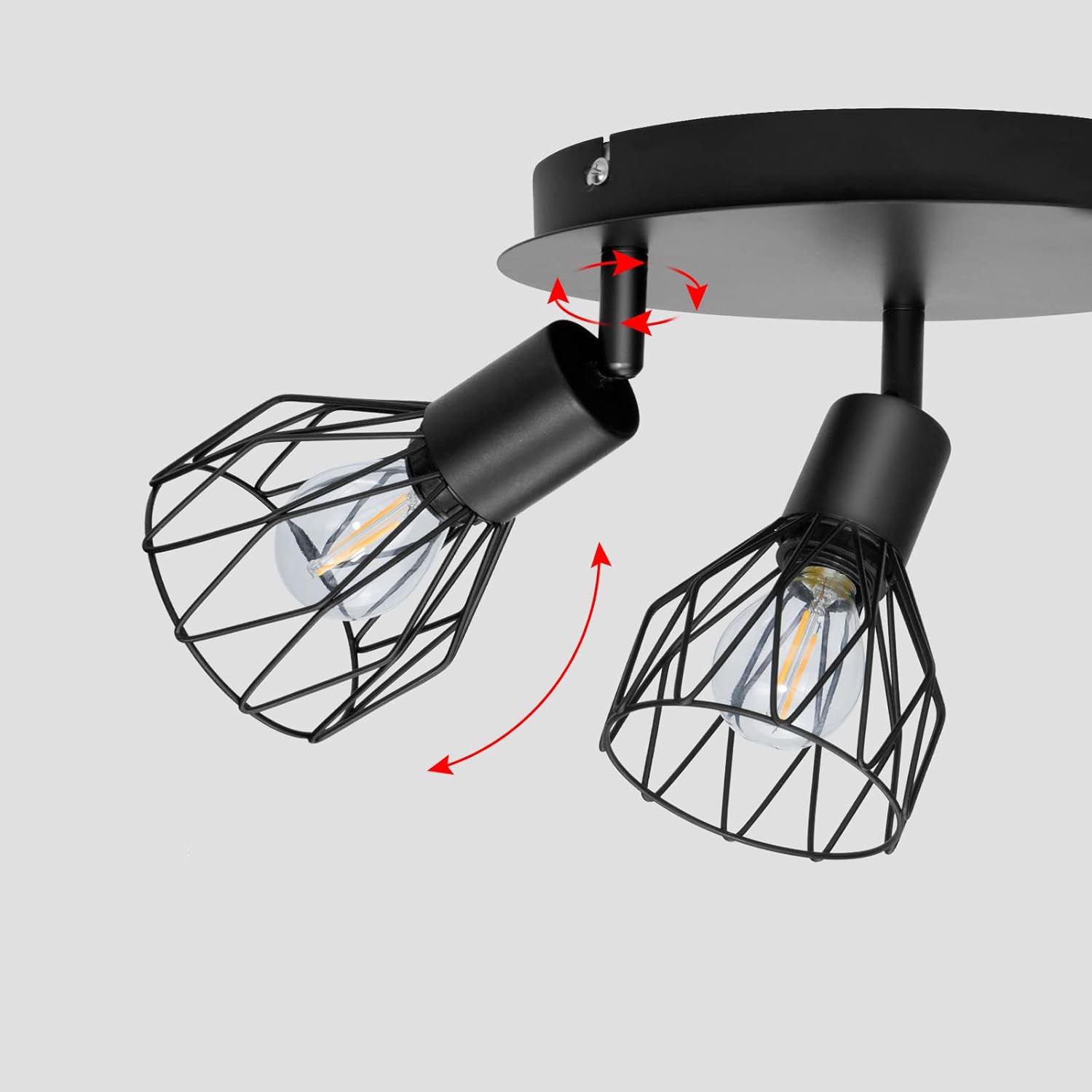 Plafonnier 3 Spots Industriel