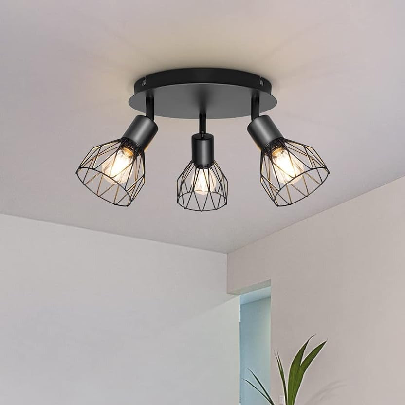 plafonnier 3 spots noir