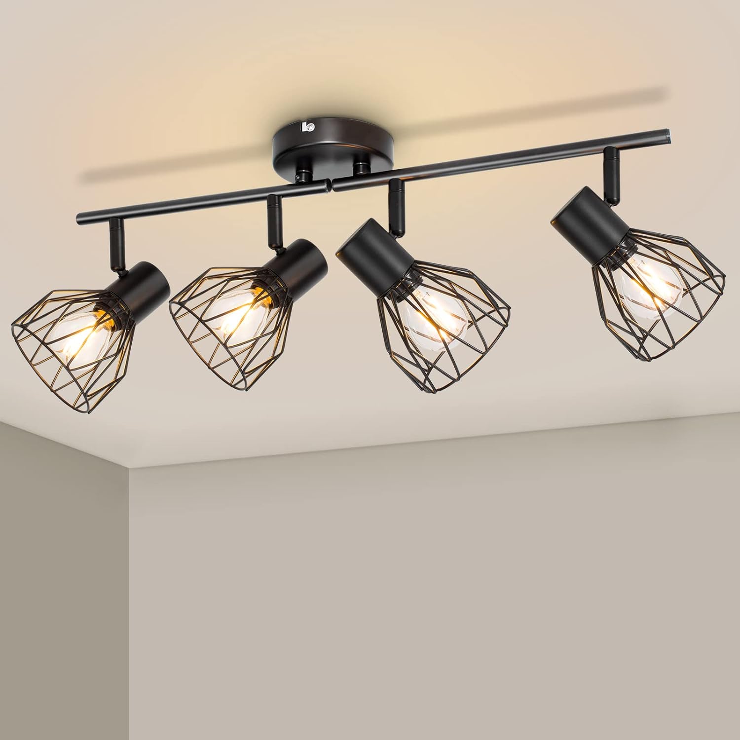 Plafonnier 4 Spots Industriel