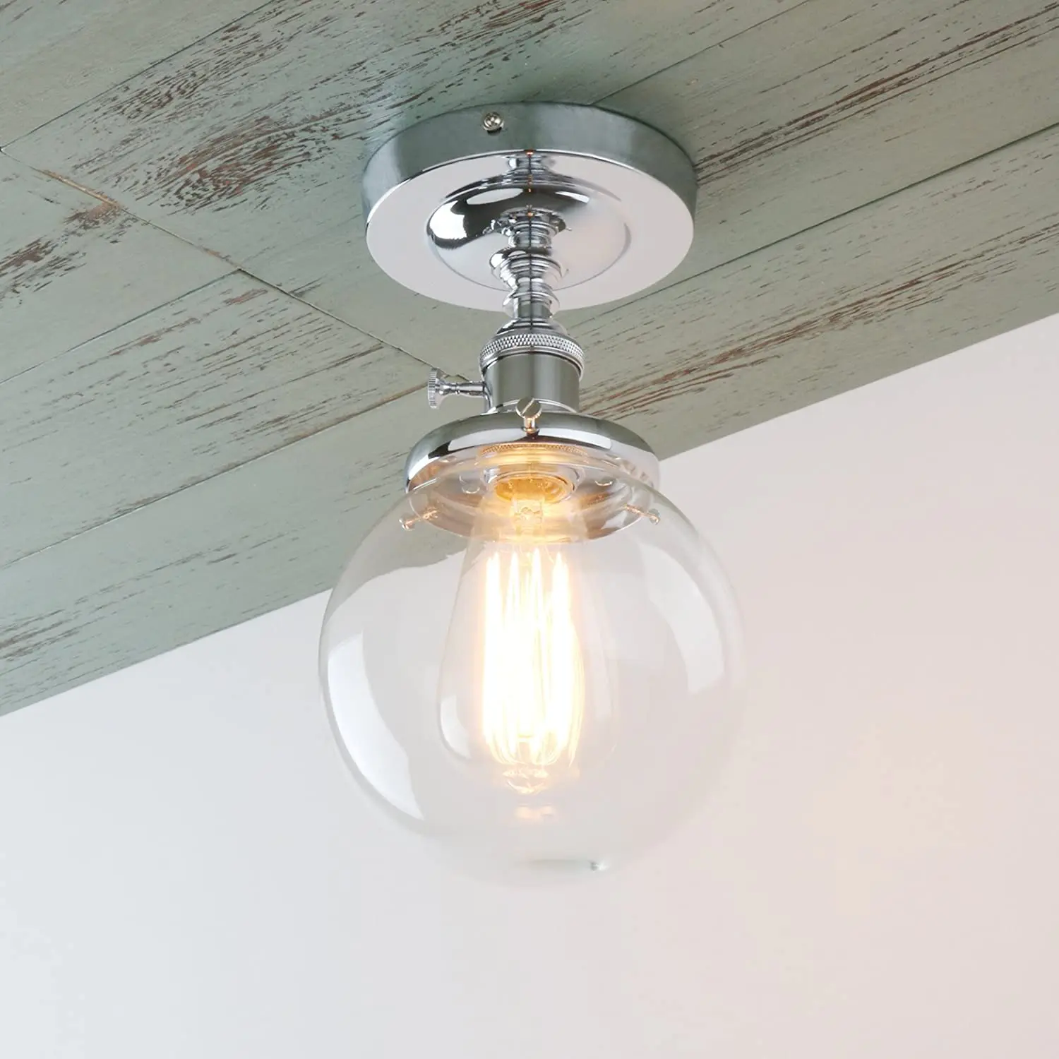 Plafonnier Globe Verre Vintage