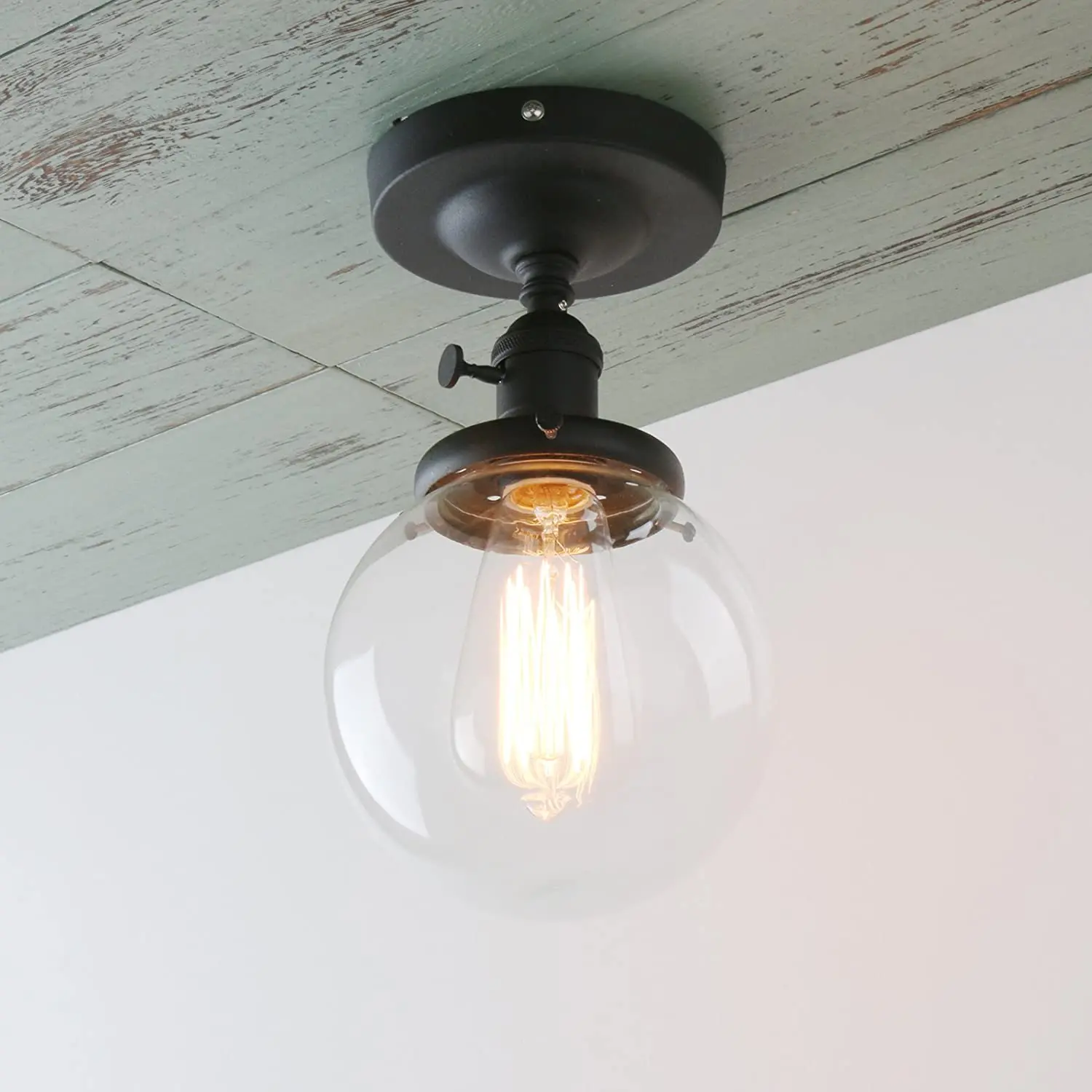 Plafonnier Globe Verre Vintage