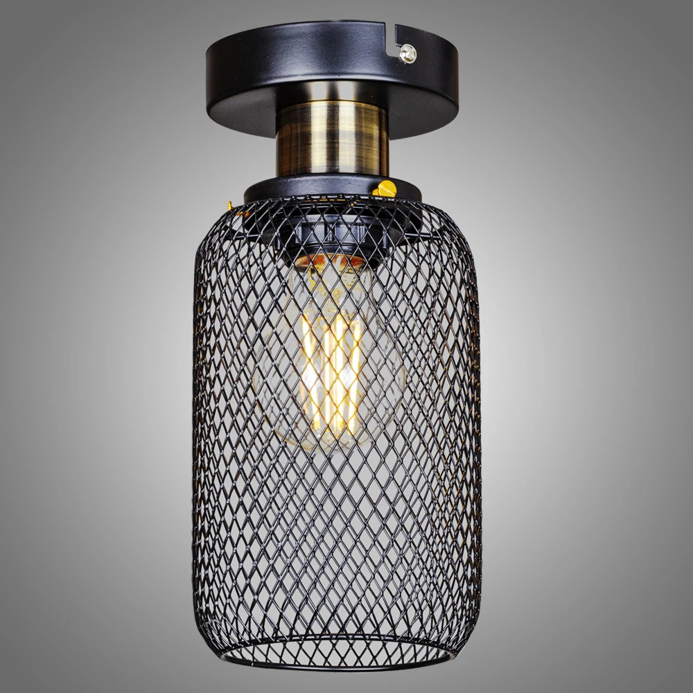 Plafonnier Grillage Noir
