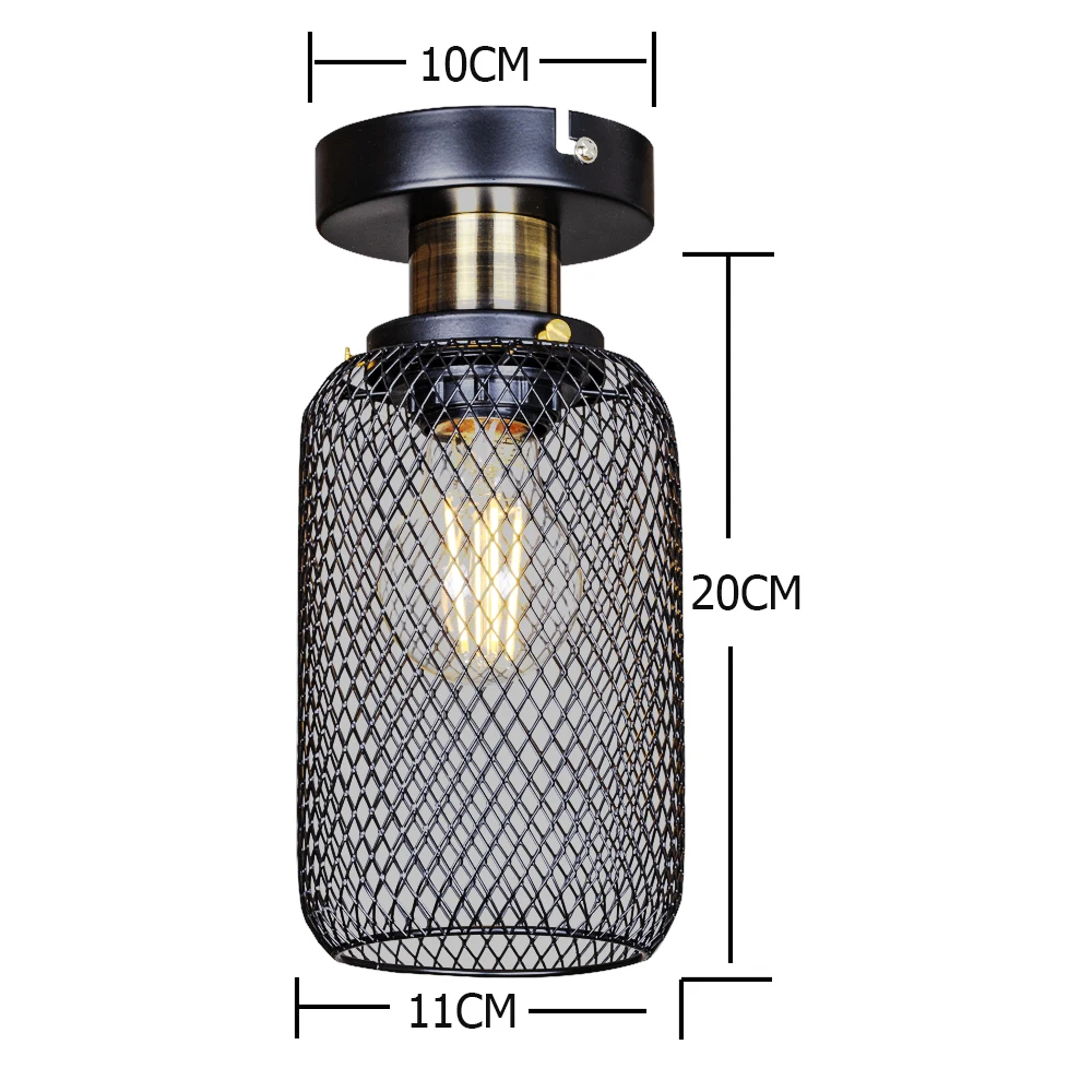 Plafonnier Grillagé Noir