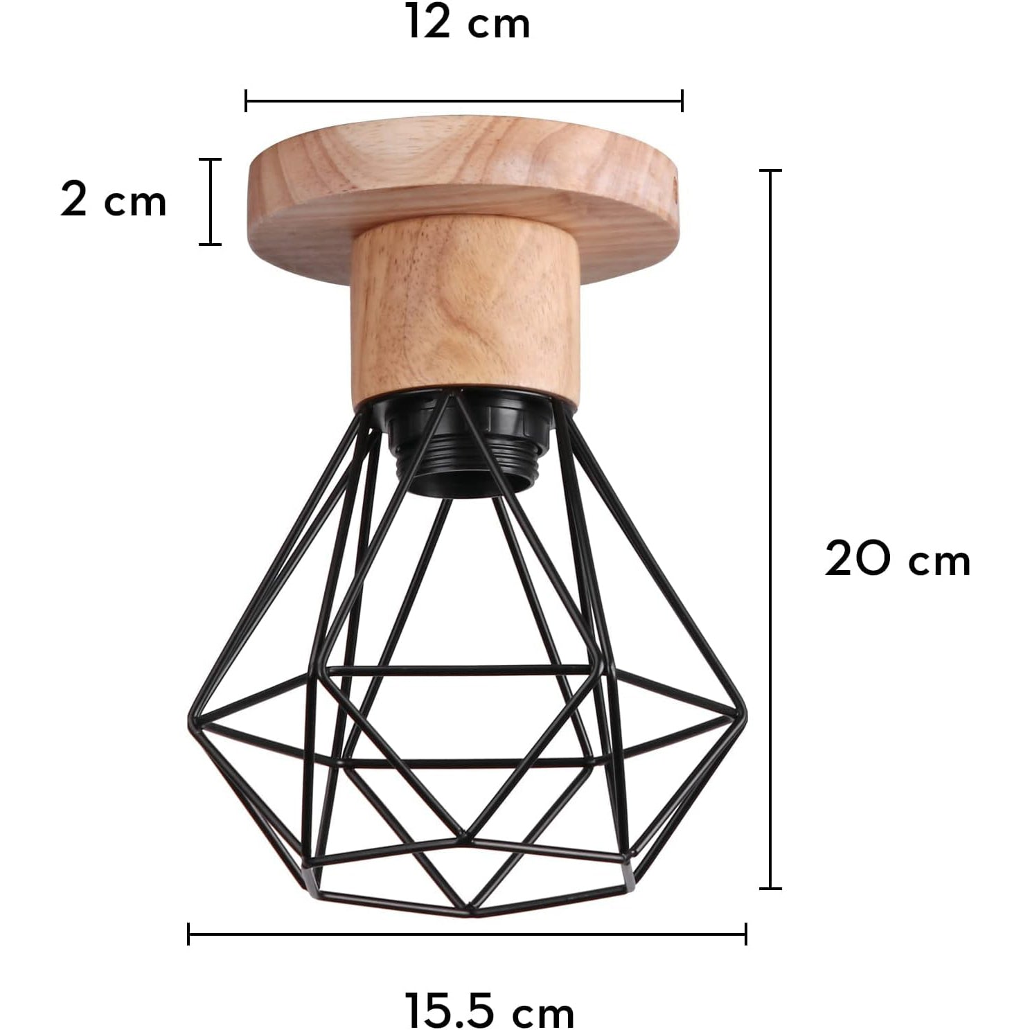 Plafonnier Industriel Bois et Métal