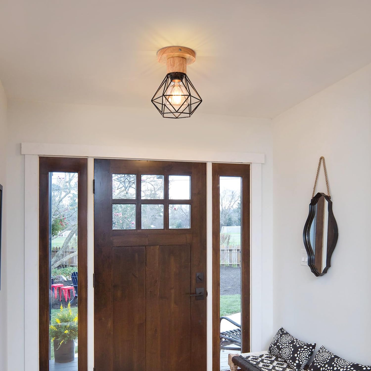 Plafonnier Industriel Bois et Métal