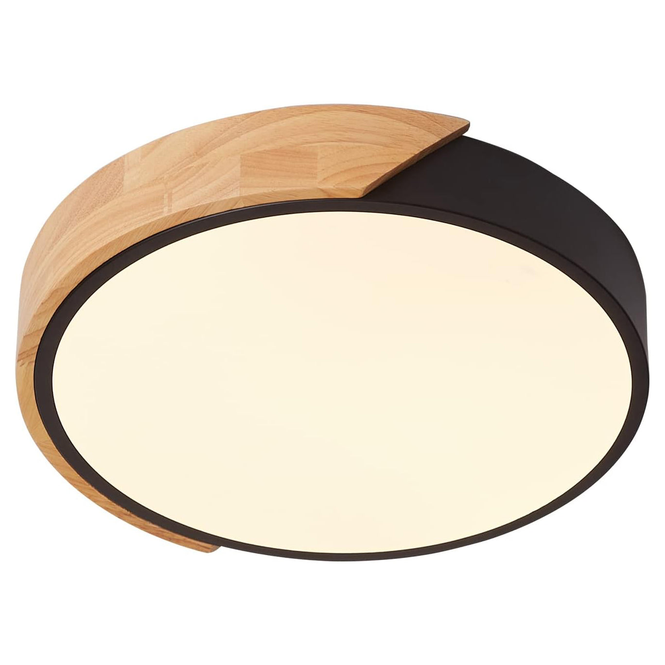 plafonnier led rond bois