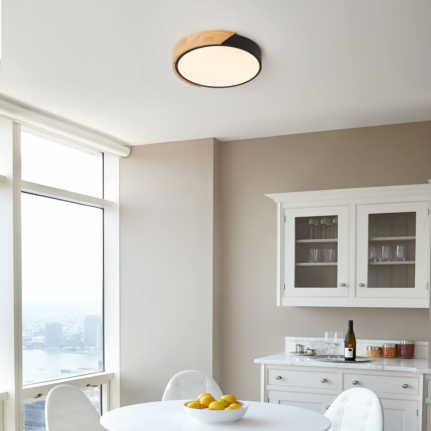 plafonnier led noir rond