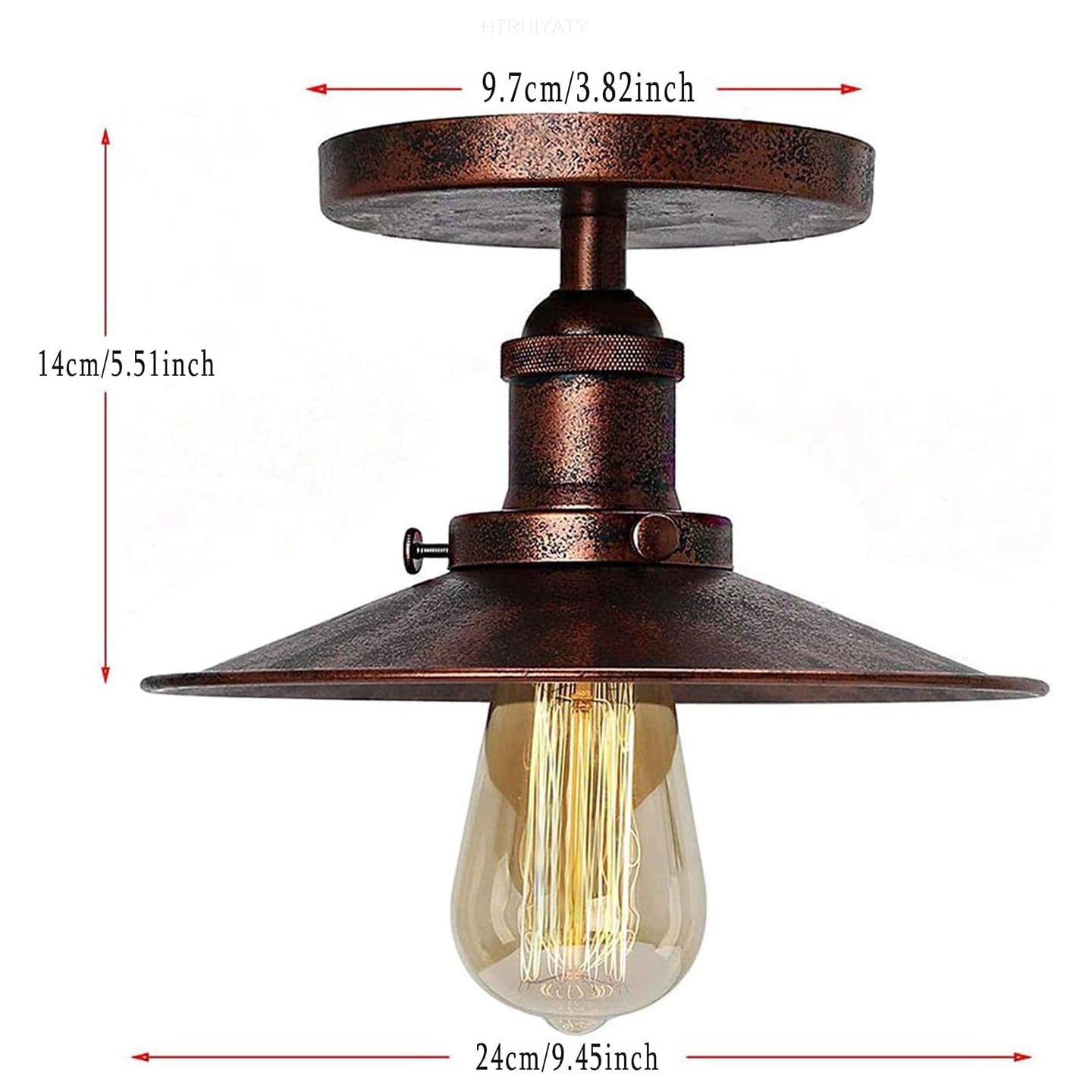 Plafonnier Metal Rouille