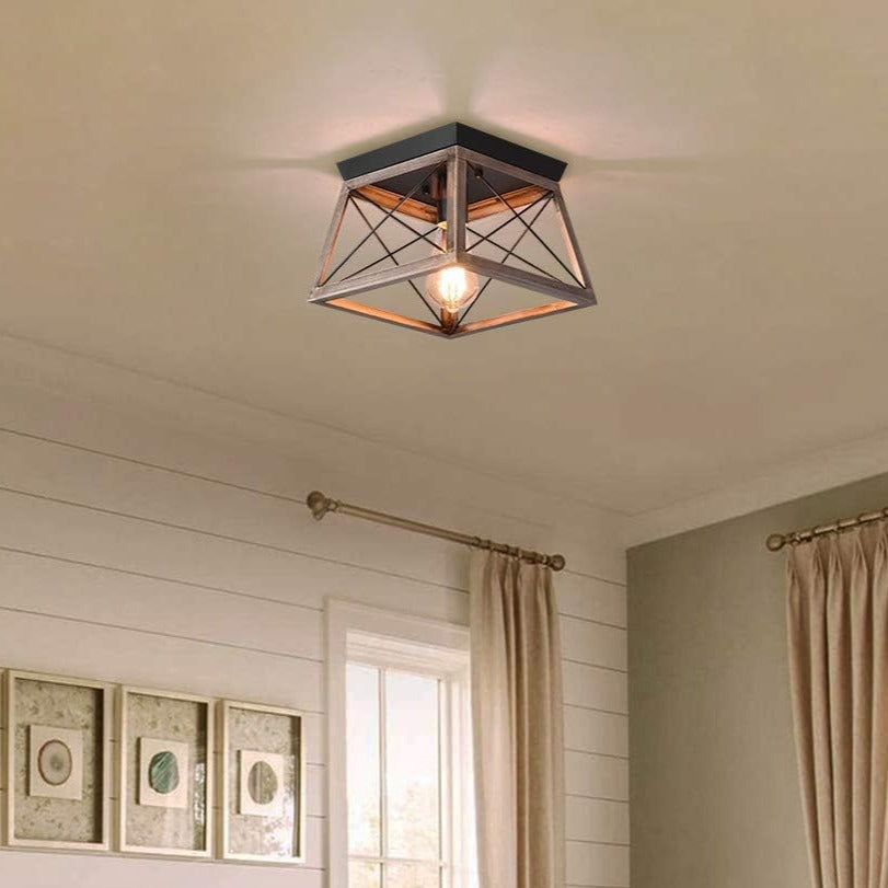 plafonnier rustique industriel