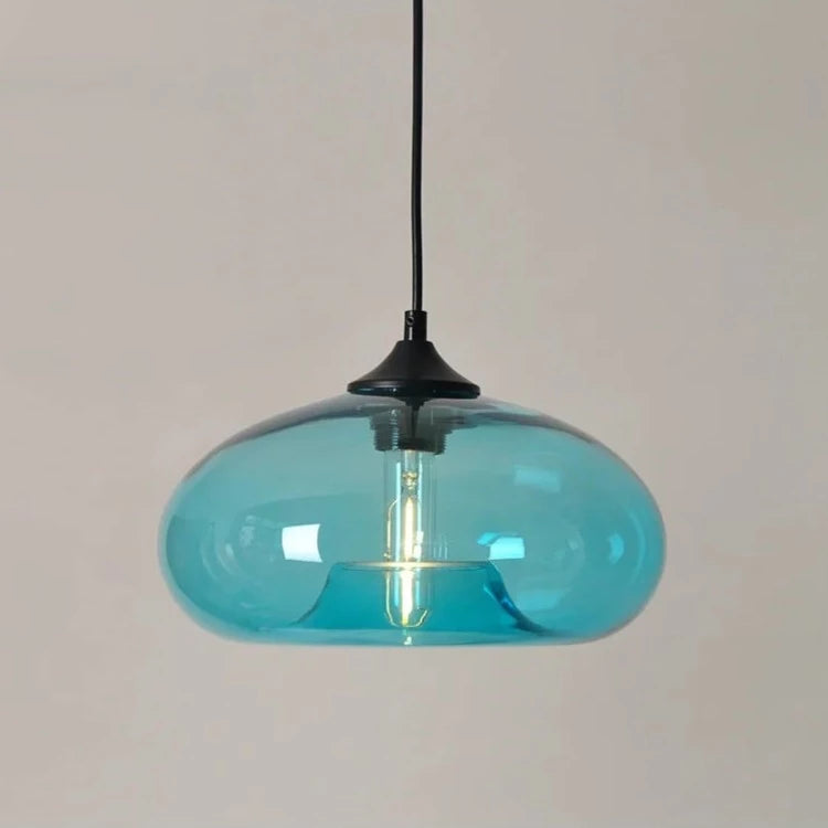 Suspension Verre Soufflé Bleu