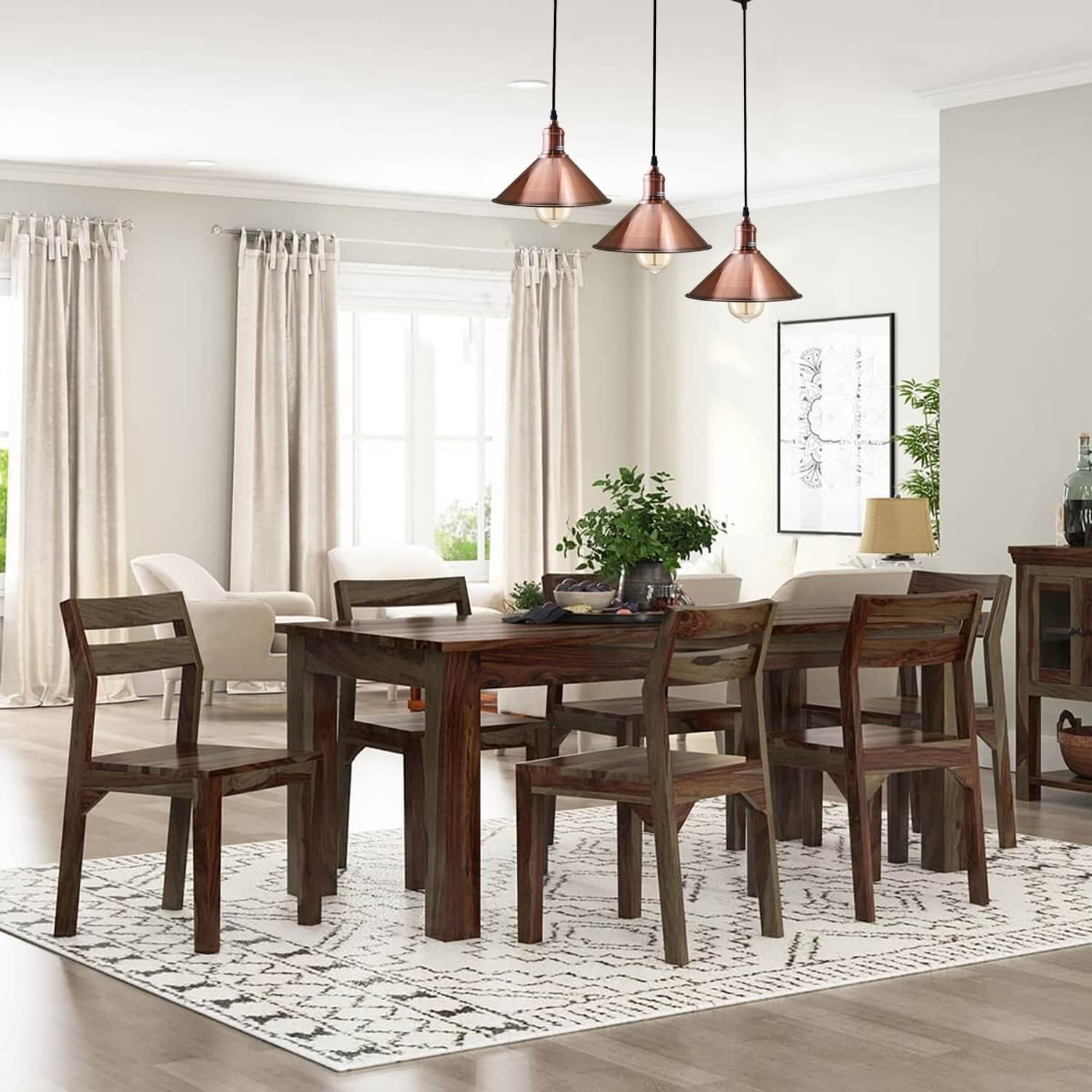 Suspension 3 Lampes Cuivre