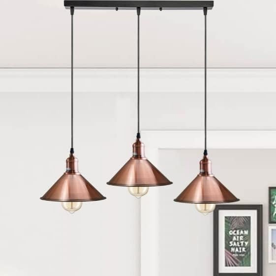 Suspension 3 Lampes Cuivre