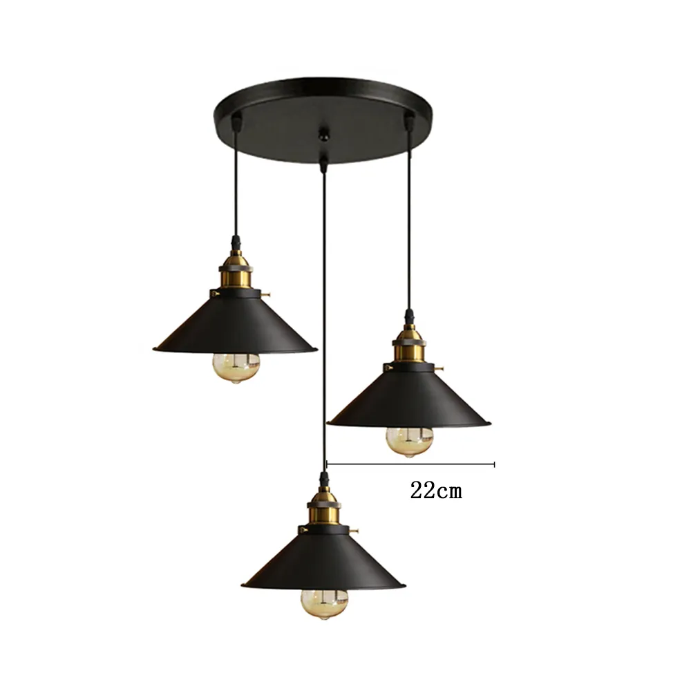 Suspension 3 Lampes Industrielle