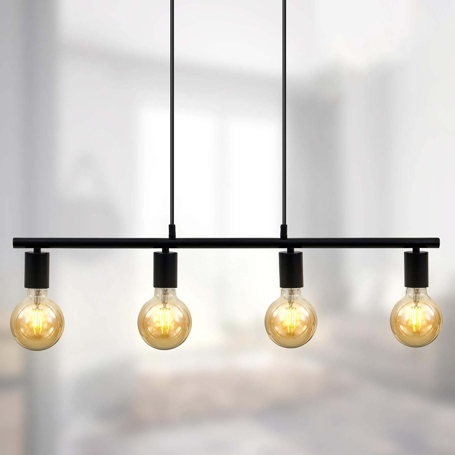 suspension 4 lampes industriel