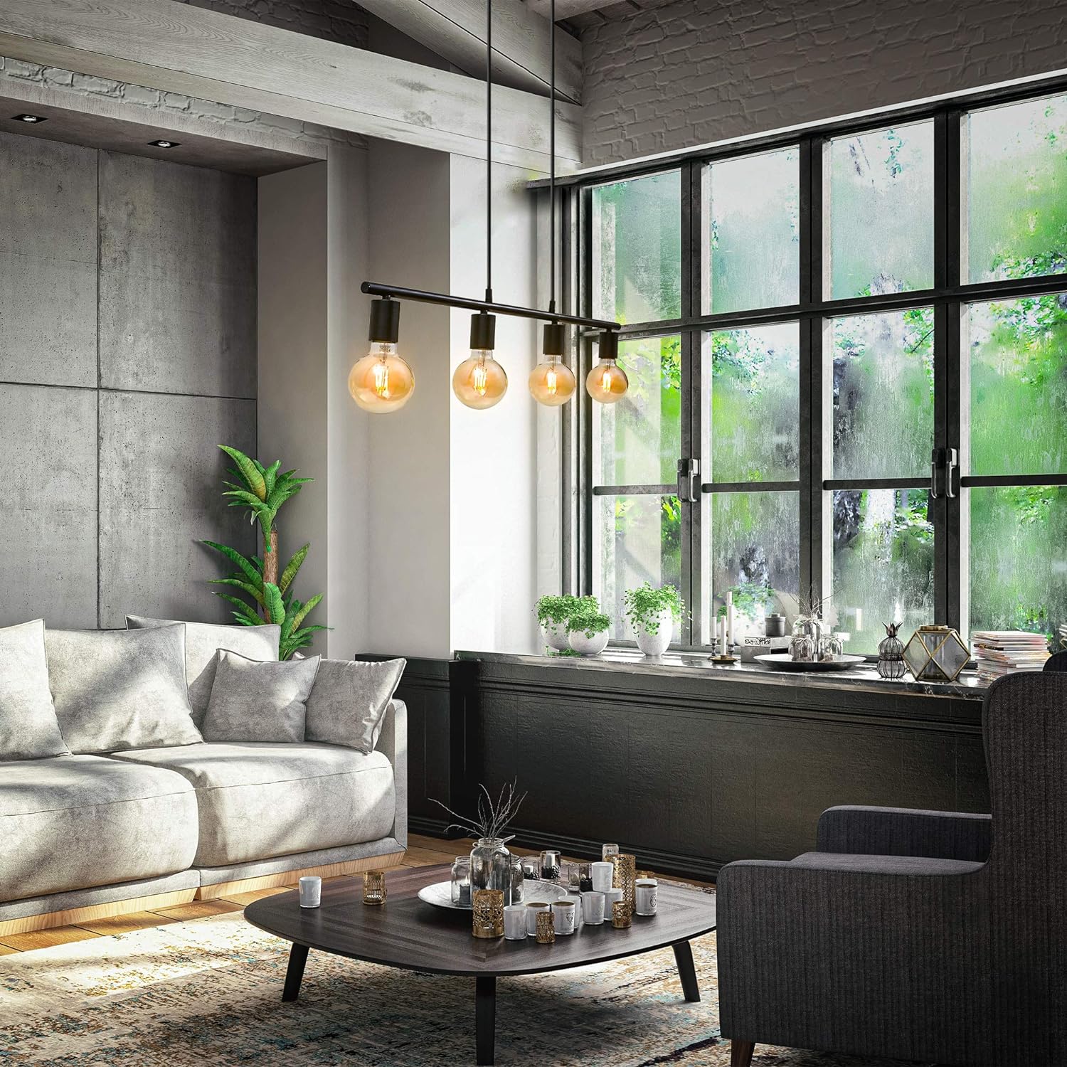 suspension industrielle 4 ampoules