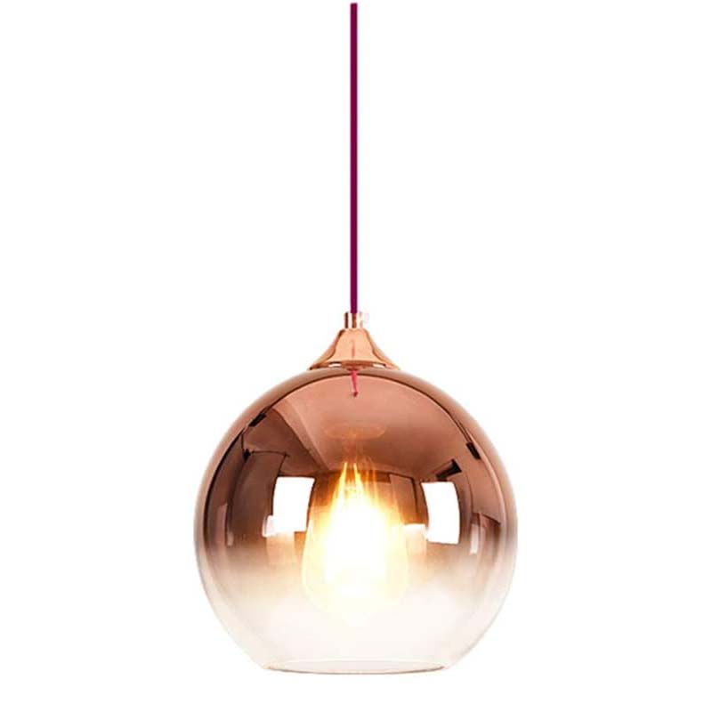 Suspension Boule Verre Cuivre