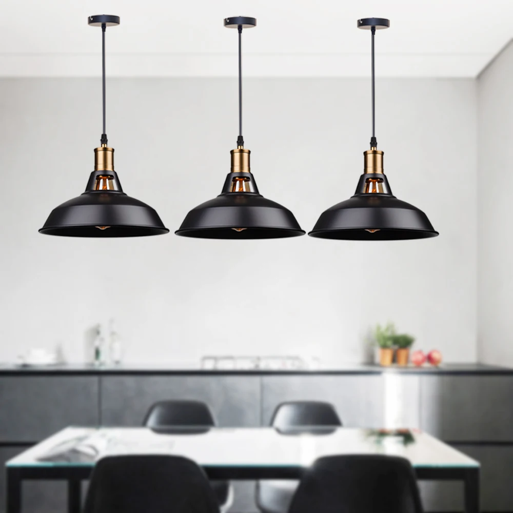 Suspension Industrielle Chic Noire