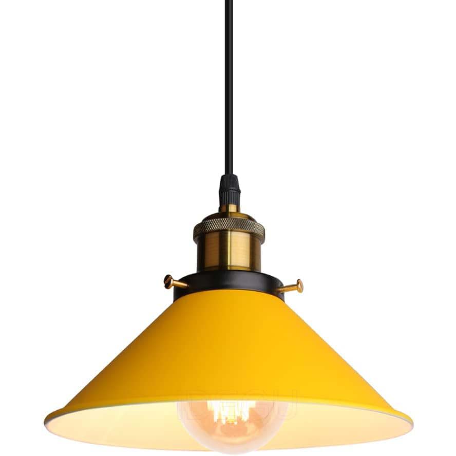 Suspension Industrielle Jaune