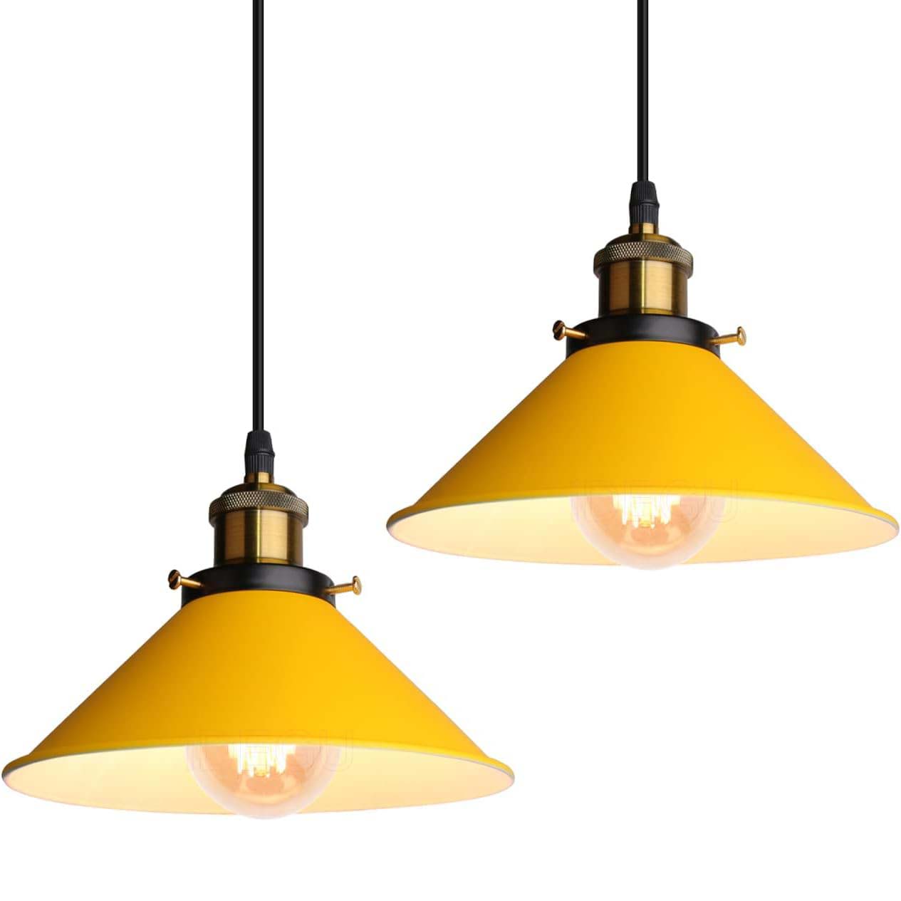 Suspension Industrielle Jaune