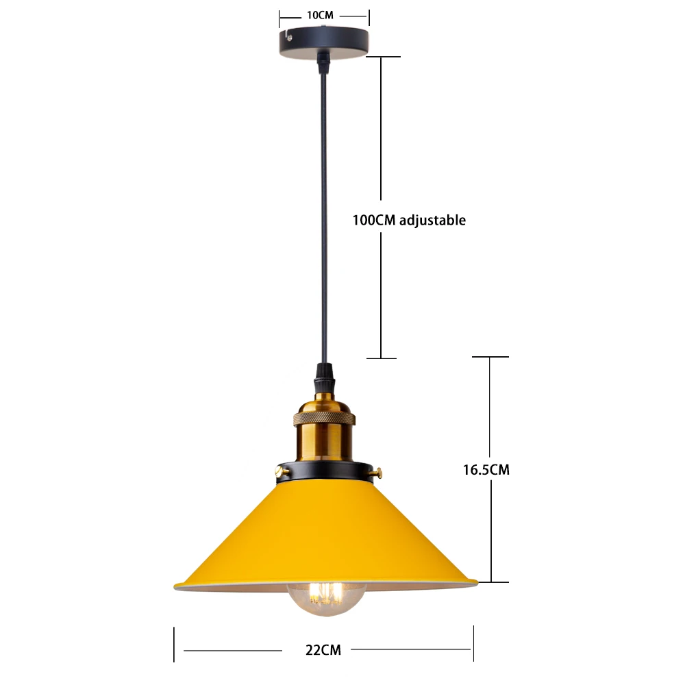 Suspension Industrielle Jaune