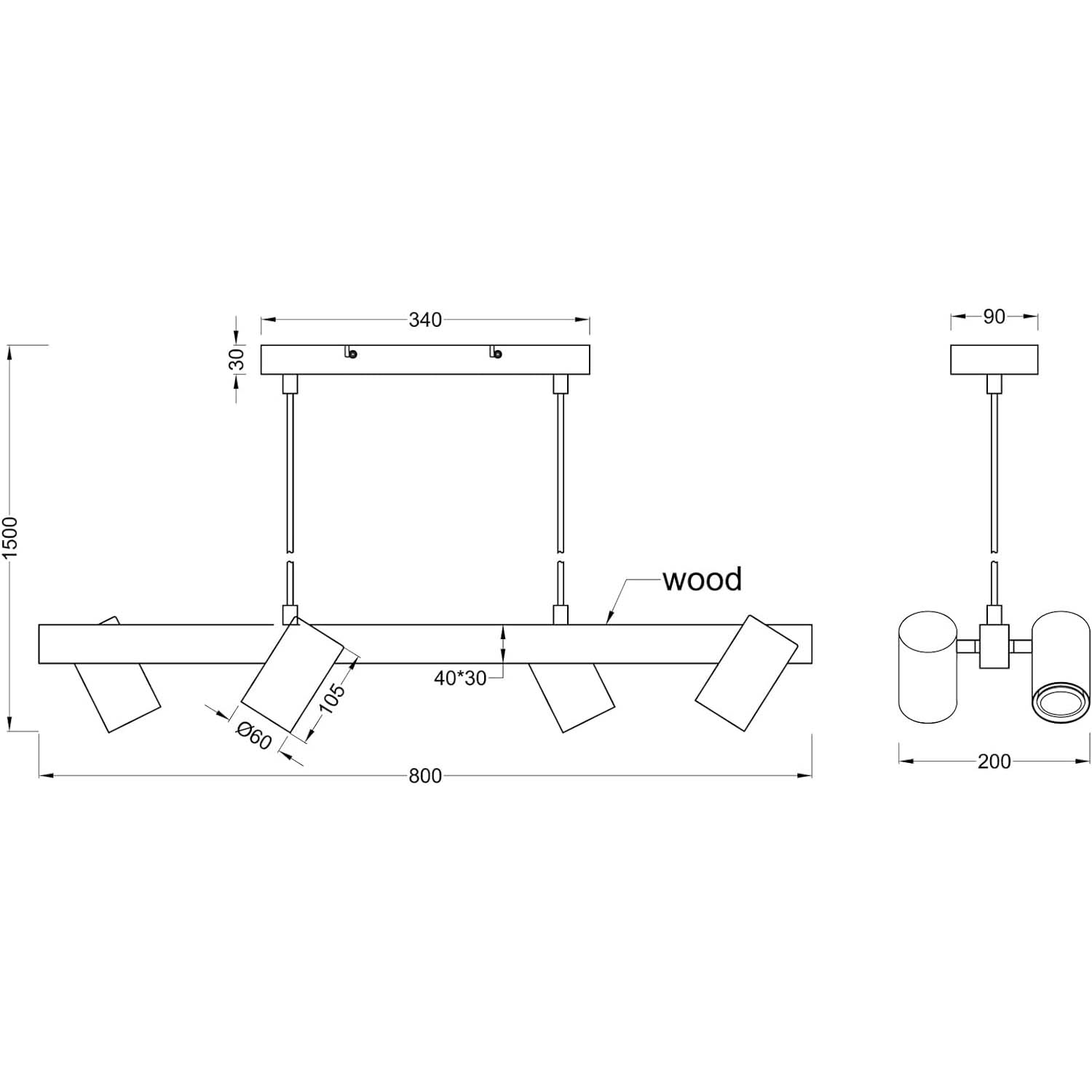 Suspension Industrielle Led