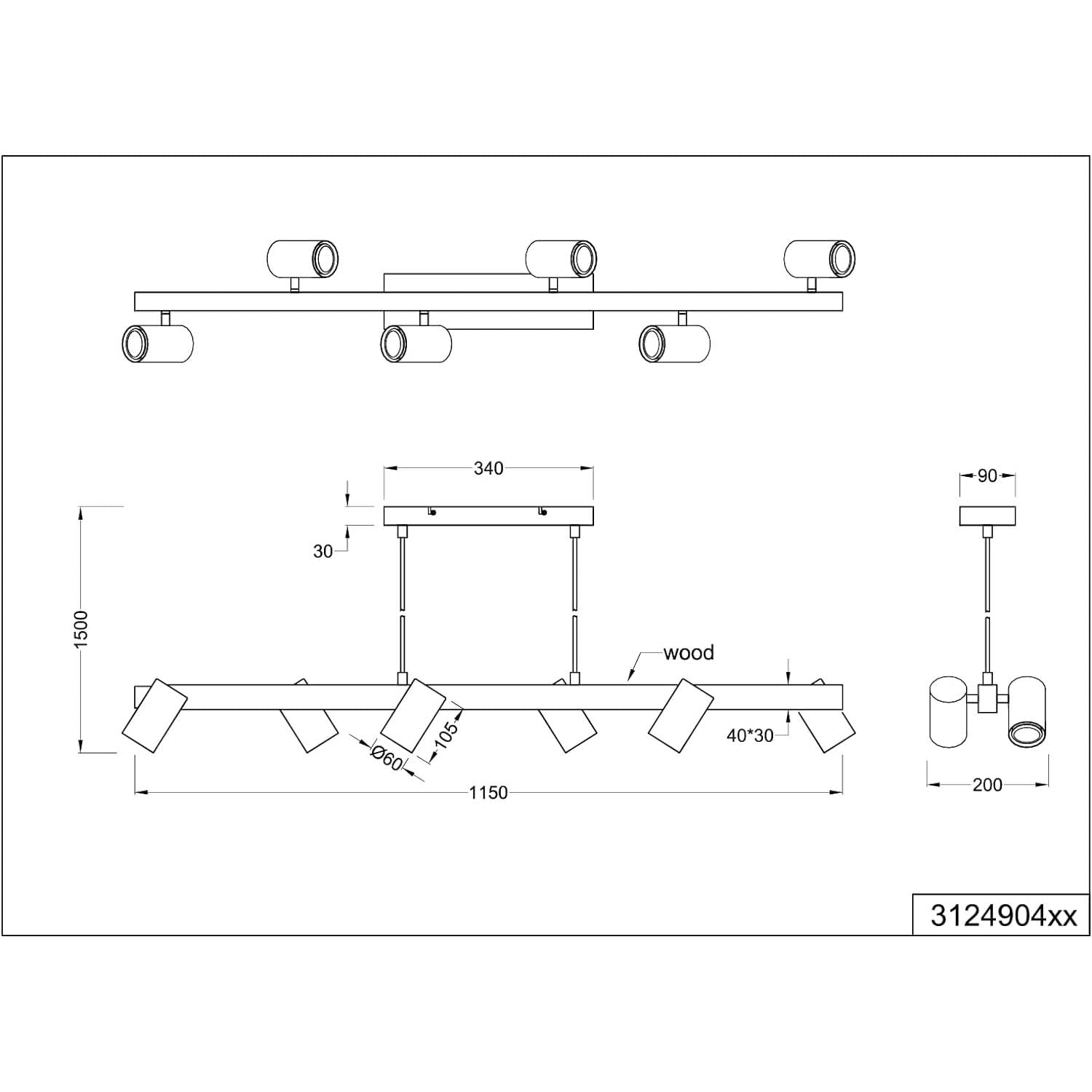 Suspension Industrielle Led