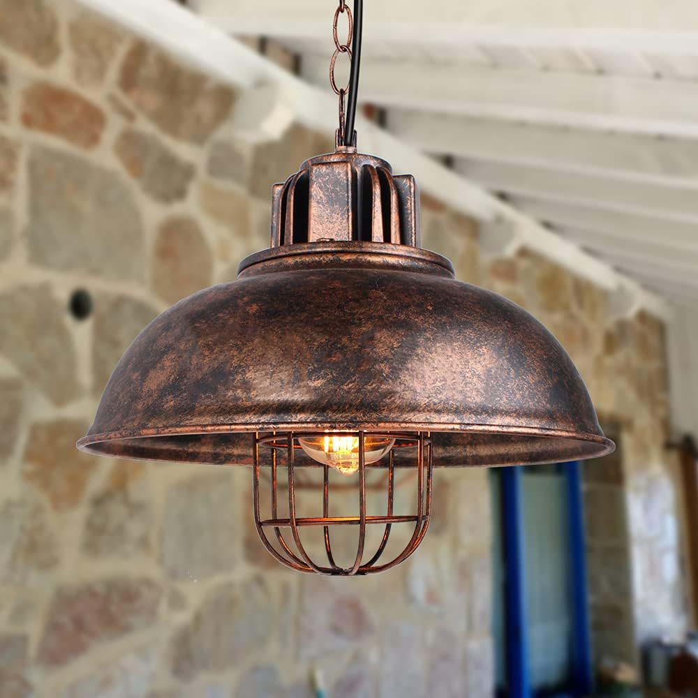 Suspension Industrielle Marron