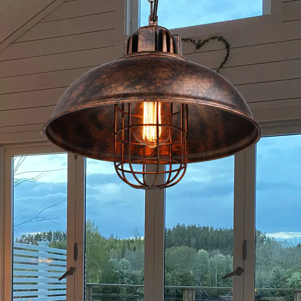 Suspension Industrielle Marron