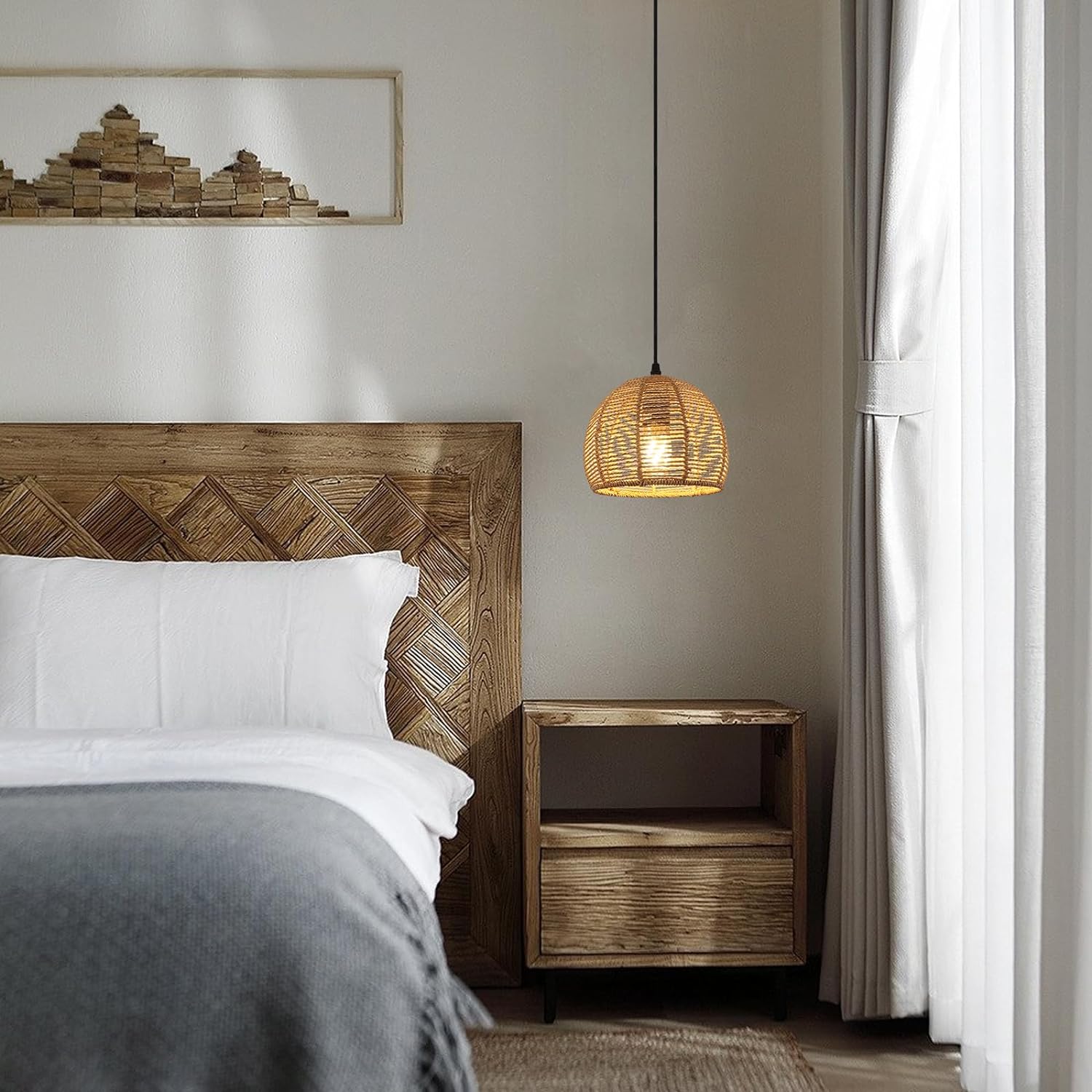 Suspension Industrielle Rotin