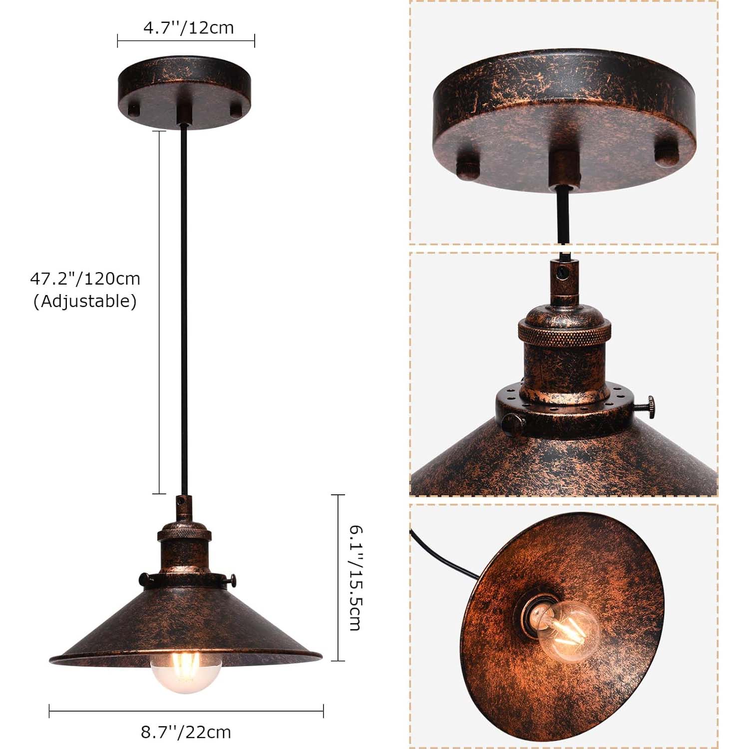 suspension couleur rouille