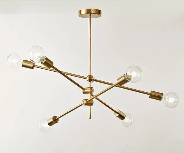 Lustre Industriel Doré