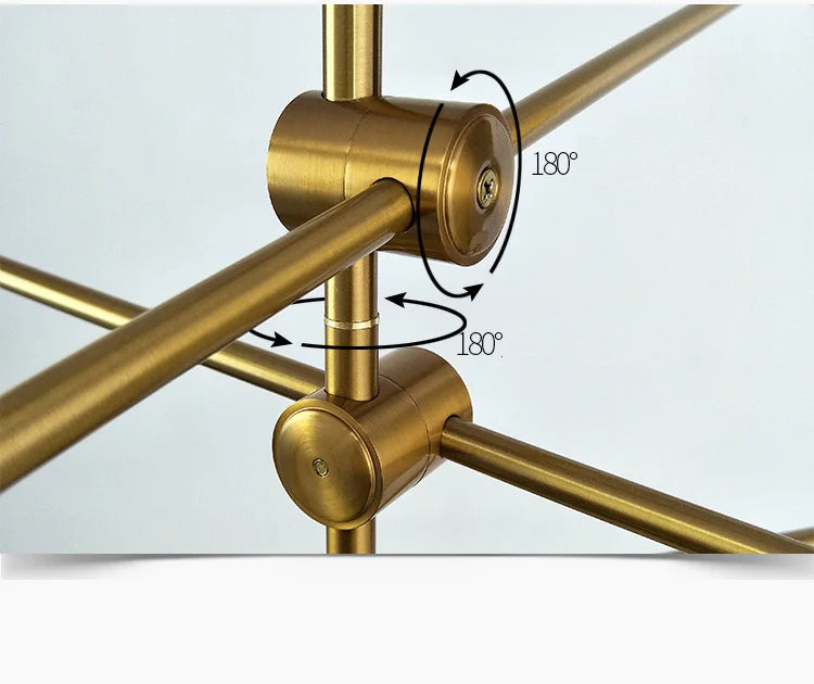 Lustre Industriel Doré