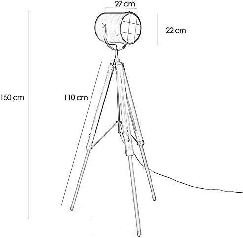 Lampadaire Cinema Industriel Projecteur Noir Brossé