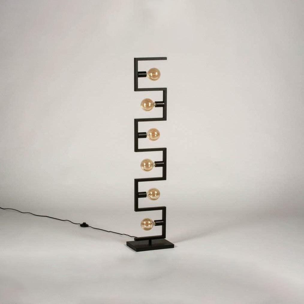 Lampadaire Industriel Noir Design 6 Points