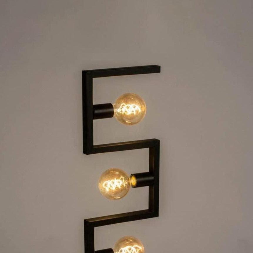 Lampadaire Industriel Noir Design 6 Points